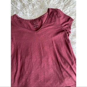 Maroon V-Neck Tee